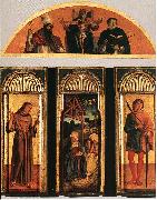 BELLINI, Giovanni Nativity Triptych oil painting artist